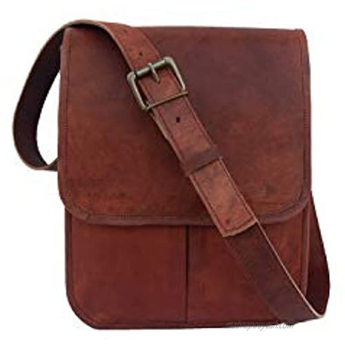 11x9 inches Genuine Leather Messenger Shoulder Bag Unisex CrossBody Sling Vertical Bag