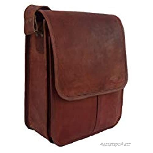 11x9 inches Genuine Leather Messenger Shoulder Bag Unisex CrossBody Sling Vertical Bag