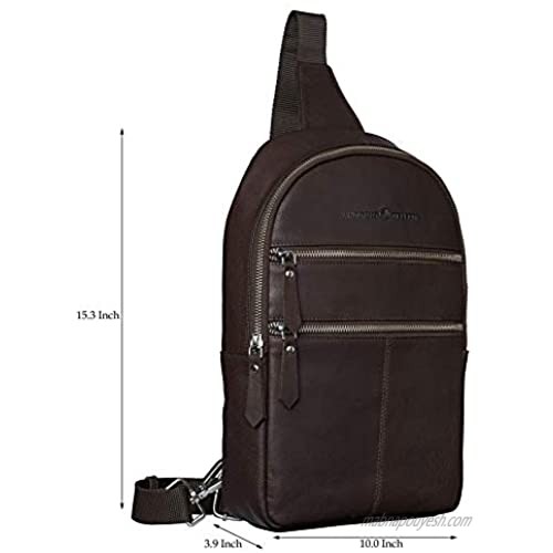 Antonio Valeria Rudy Dark Brown Premium Leather Crossbody-Shoulder Bag for Men & Women