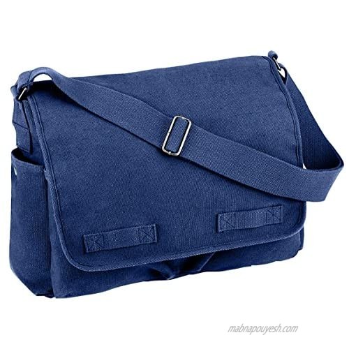 Blue Classic Army Messenger Heavy Weight Shoulder Bag