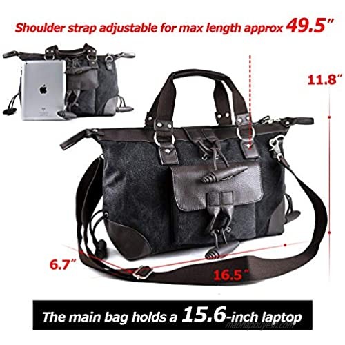 Canvas Messenger bag Casual handbags Large Capacity Fits 14.7/15.6 Inch Laptop Bag