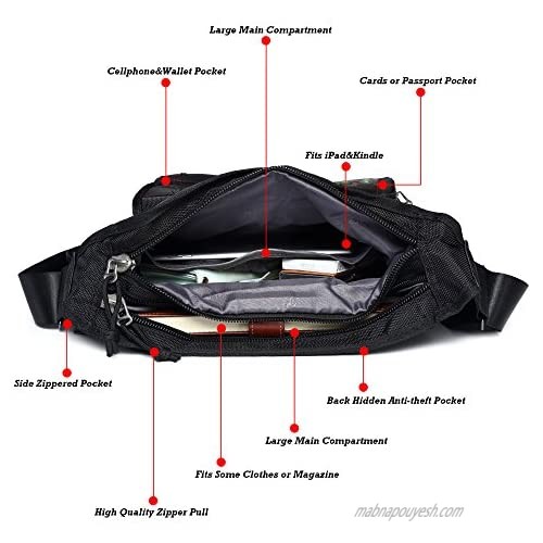 Crossbody Bag Messenger Bags Purse Shoulder Working Bag Casual Multi Pocket Nylon Travel Handbags for Men Women