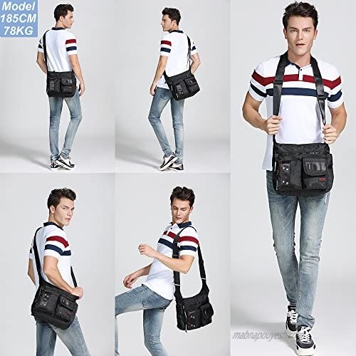 Crossbody Bag Messenger Bags Purse Shoulder Working Bag Casual Multi Pocket Nylon Travel Handbags for Men Women