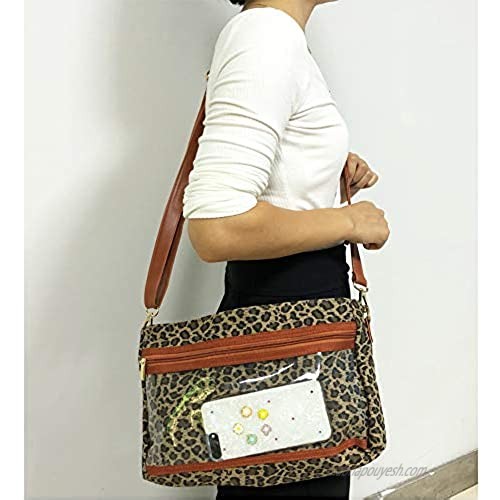 Crossbody Shoulder Bag Lightweight Canvas Messager Bag Ita Bag with Brown Strap Young Fashion Boy-girl Bag