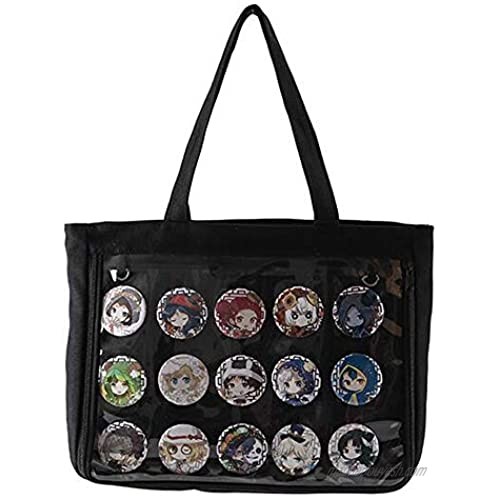 Itabag Ita Message Bag Anime Pins Bag with Insert DIY  Cosplay Comic Con (Black)