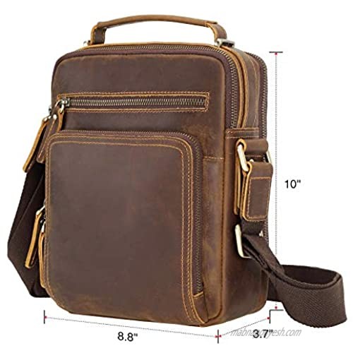 Leather Messenger Bag for Men Full Grain Leather Crossbody Shoulder Bag Business Work Men Purse