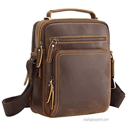 Leather Messenger Bag for Men Full Grain Leather Crossbody Shoulder Bag Business Work Men Purse