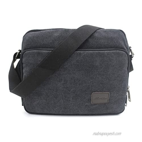 Mens Messenger Bag Canvas Shoulder Bag for Women Multi-pocket Travel Purses Satchel Work Handbag Crossbody Bag