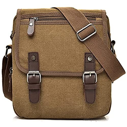 Men’s Shoulder Bag Small Messenger Bag Canvas Cross body Bags Casual Sling Bag