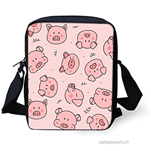 NETILGEN Small Shoulder Bag for Girls Women  Cute Pink Pig Messenger Crossbody Backpack with Adjustable Strap  Travel Cross Body Purse Bag Washable Non Fading Print