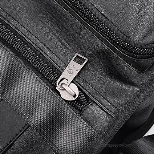PU Leather Vertical Messenger Bag for 15.6 Laptop Shoulder Tote Crossbody Sling Duffel Book Bag for Men