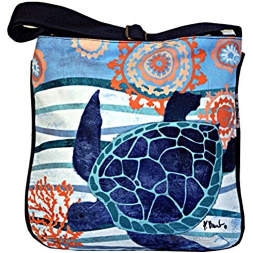 Seaside Treasures Blue Turtle Cross Body Messenger Shoulder Bag