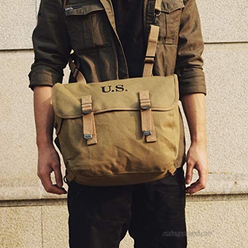 SMONT WW2 US M1936 Haversack Musette Field Bag with Shoulder Strap Military M36 Messenger Bag
