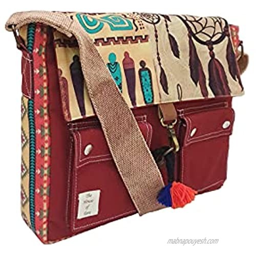 The House of Tara - Multicolour Vintage Crossbody 100% Cotton Canvas Messenger bag with Stylish Design for Women