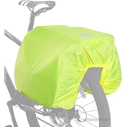 Venzo - Portable Foldable Ultralight 70D Nylon - Fluorescent Yellow - Waterproof - Dust Rain Case Cover Coat - for 20L-32L - Travel Camping - Double Pannier Rack Bag Set