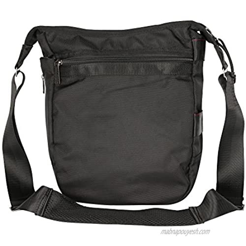 Vertical Messenger Bag Crossbody Bag Larswon Shoulder Bag Tablets Bag Satchel for Men Women Black