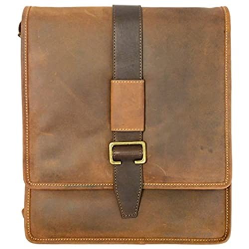 Visconti 16159 Zoltan Medium Messenger Bag in Oiled Leather (Oil Tan)