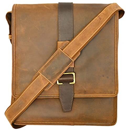 Visconti 16159 Zoltan Medium Messenger Bag in Oiled Leather (Oil Tan)