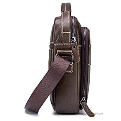 WeeDee Men's Leather Messenger Bag - Classic Vertical Cross Body Bags Shoulder Bag for All-Purpose Use