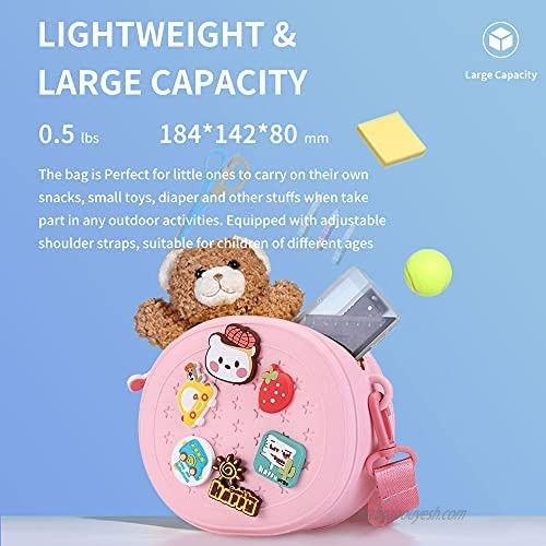 YUNTAB Kids' DIY Ideas Purse Mini Shoulder Messenger Bag for Toddler Environmentally Friendly Material Waterproof Lightweight Large Capacity Handbags for Over 3 Years Old Girls Boys(Pink)
