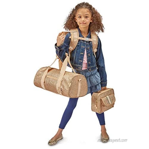 Bixbee Kids Duffle Bag for Dance School and Sports Small Medium and Large Sparkalicious Gold