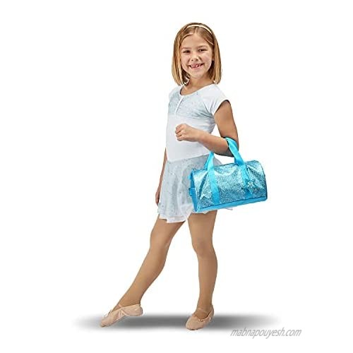 Bixbee Kids Duffle Bag for Dance School and Sports Small Medium and Large Sparkalicious Turquoise Blue