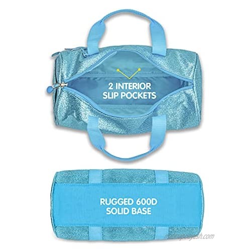 Bixbee Kids Duffle Bag for Dance School and Sports Small Medium and Large Sparkalicious Turquoise Blue