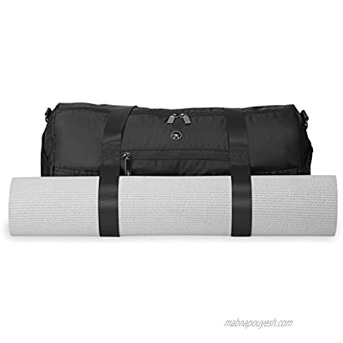 Gaiam Black Duffle Gym Yoga Travel Weekender Overnight Bag for Men and Women - Duffel Large Carry On Luggage Bag for Airplane/Vacation Traveling Essentials
