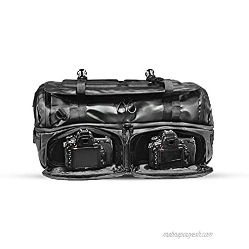 HEXAD Access 45L Duffel Bag - Travel Duffel Bag with Multiple Compartments for Organization (Black)