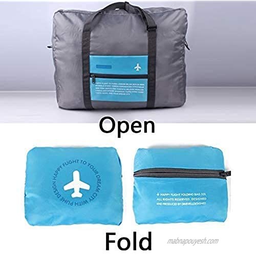 INVODA 4PCS Travel Bag Foldable Clothes Bag Waterproof Storage Shoulder Bag Nylon Duffel for Men Women 32 Liter|（4PCS）