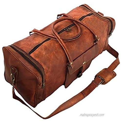 Leather Travel Duffel Messenger Shoulder Gym Holdall Luggage Bags For Men And Women