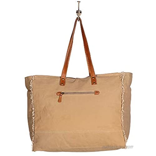 Myra Bags Gracious Canvas Rug Leather & Hairon Weekender Bag S-1971