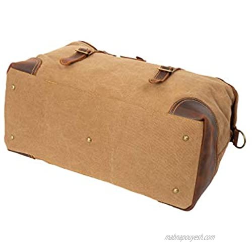 ORIENTAL GLORY Overnight Canvas Duffel Bag for Men Weekender Travel Carry On bag (khaki)