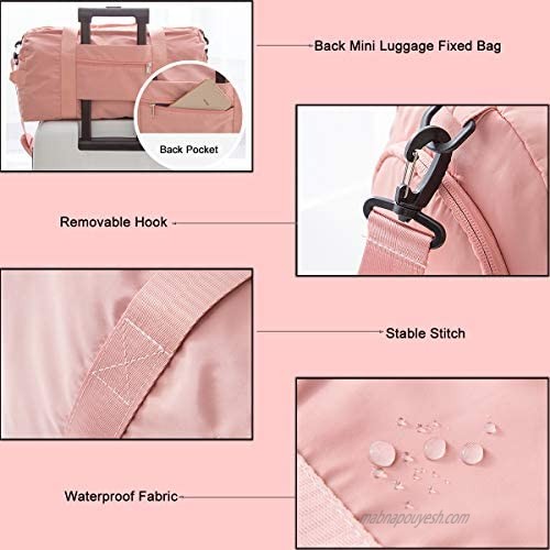 paerma Sports Duffel Bag for Men and Women Large Capacity Multifunction Lightweight Yoga Gym Handbags Perfect for Travel Workout Swimming Pink