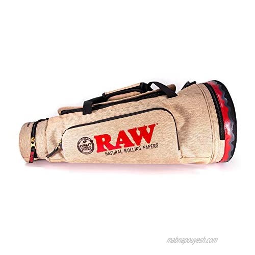 RAW Cone Duffelbag - Multiple Compartments - 5 Layer Foil Lined Smell Resistant Silicon Zippered Pouch - 22'' x 9'' x 9''