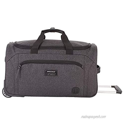 SwissGear Rolling Duffel Bag  Carry-On Travel Luggage  Heather Grey  19"
