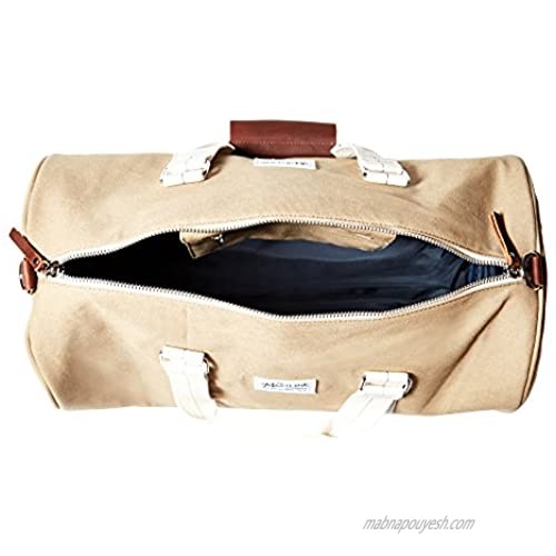 THE MASTLINE Co. | Hudson Barrel Duffel Travel Bag | Canvas & Leather (Khaki)