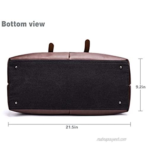 Travel Bag with Durable Canvas and Pu Leather is not Easy to Tear and Break Suitable for Business Trip Tourism Camping and Outdoor Activities (Black)