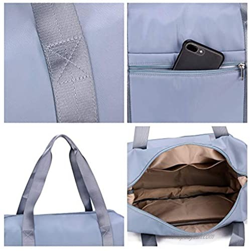 Travel Duffel Bag Gym Bag Beach Tote Weekend Bag Tote Bag for Women (Blue)