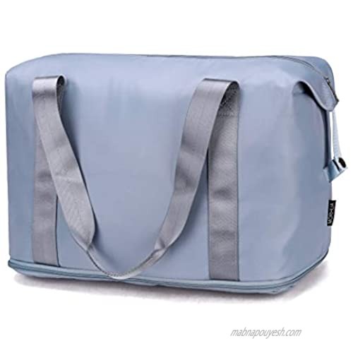 Travel Duffel Bag  Gym Bag  Beach Tote  Weekend Bag  Tote Bag for Women (Blue)