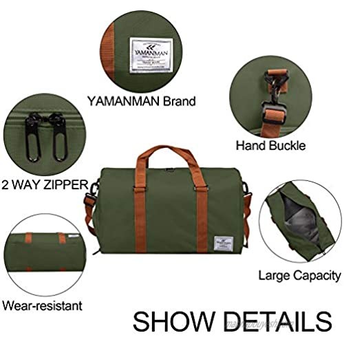 Travel Duffel Bag Large Capacity Durable Duffle Sports Bag With Shoe Compartment Canvas Packable Tote Weekender Bag for Men Women Water-proof