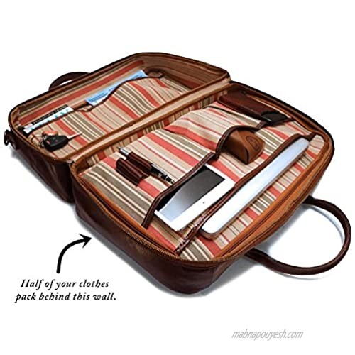 Venezia Suitcase Duffle Bag Weekender in Full Grain Leather