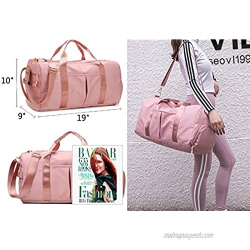 Waterproof Weekender Duffel Bags for Womens and Men Overnight Dance Camping Swimming Scooer Hospital Bags for Labor and Delivery Crosbody Weekend Duffle Bag with Andjutable Shoulder straps (WHITE)