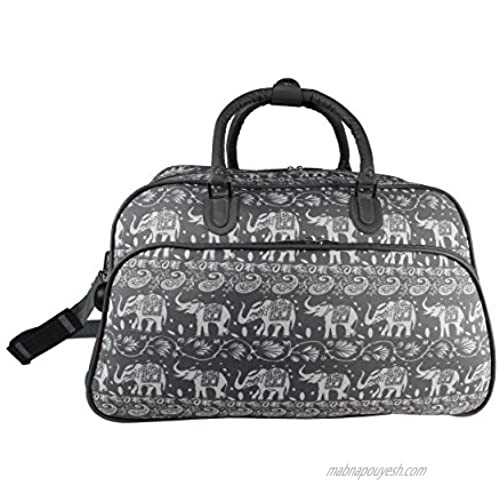 World Traveler 21-inch Carry-on Rolling Duffel Bag-Grey White Elephant One Size