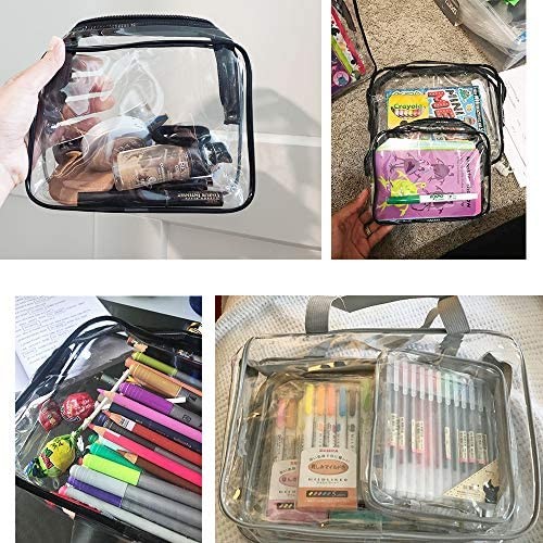 3Pcs Clear Toiletry Bags Clear Plastic Cosmetic Bag with Zipper PVC Make-up Pouch for Vacation Travel Bathroom and Organizing (Three sizes)
