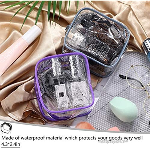 6 Pieces Mini Small PVC Travel Bag Clear Toiletry Makeup Bags Waterproof PVC Plastic Travel Cosmetic Bag with Zipper Portable Cosmetic Makeup Bag for Vacation Bathroom and Organizing (Mixed Color)