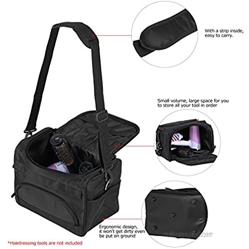 Anself Salon Barber Tool Bag Portable Travel MUA Case for Hair Styling (Black)
