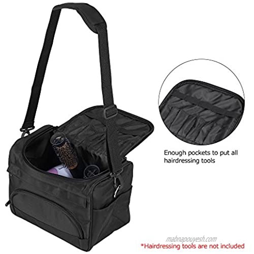 Anself Salon Barber Tool Bag Portable Travel MUA Case for Hair Styling (Black)