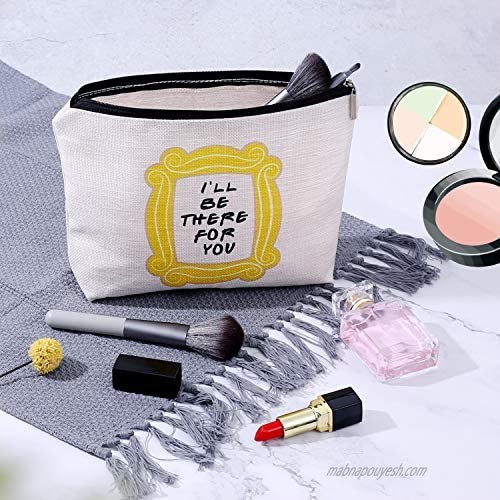 Brital Friends Makeup Bag Friends TV Show Merchandise Yellow Peephole Frame Travel Waterproof Toiletry Cosmetic Bag for Friends Fans