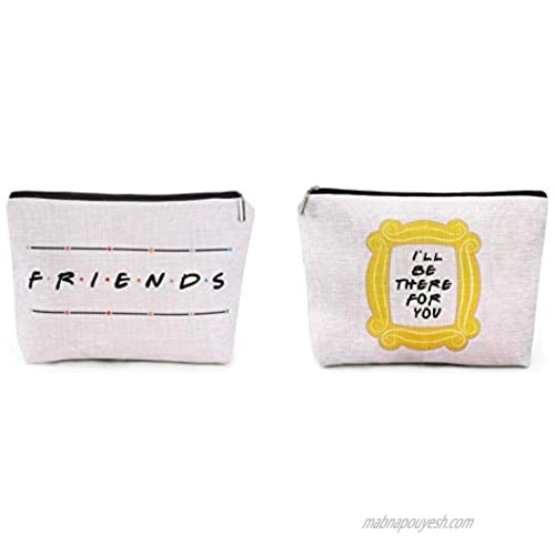 Brital Friends Makeup Bag Friends TV Show Merchandise Yellow Peephole Frame Travel Waterproof Toiletry Cosmetic Bag for Friends Fans